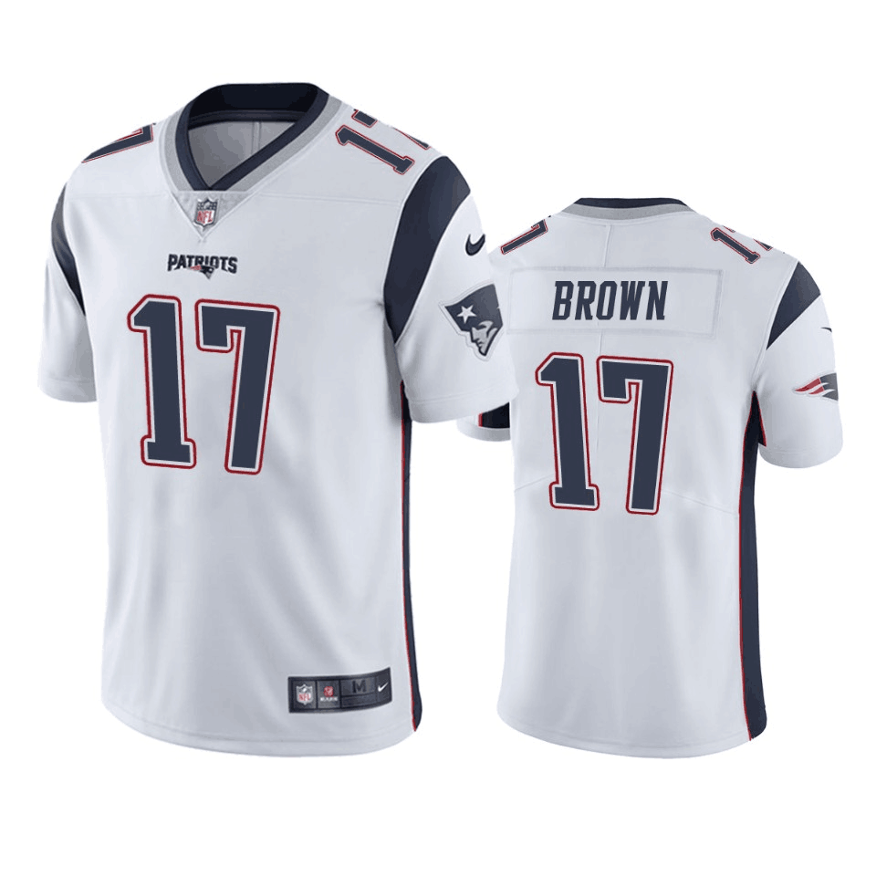 Men's New England Patriots #17 Antonio Brown White Limited Stitched NFL Jersey
